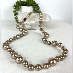 Chico’s Long Champagne Beaded Necklace